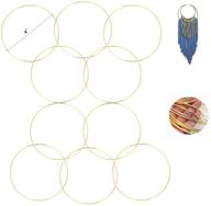 🧶 10-pack of macrame hoop gold metal rings for dream catcher crafts (4 inches) logo