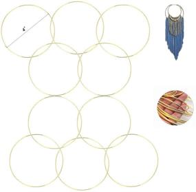 img 3 attached to 🧶 10-Pack of Macrame Hoop Gold Metal Rings for Dream Catcher Crafts (4 inches)