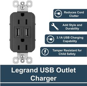 img 2 attached to 🔌 Legrand Pass & Seymour Radiant USB Charger Outlets: Tamper-Resistant 15A Wall Power Outlets for Smartphones & Tablets, Black