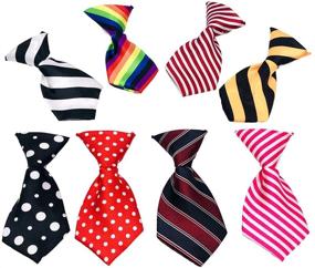 img 4 attached to 🐾 PET SHOW 8pcs Dot Stripe Collar Charms: Adorable Neckties for Small Dogs, Medium Dogs, Cats, Puppies, and Kittens – Slide on Collar Accessories for a Stylish Party or Holiday Costume