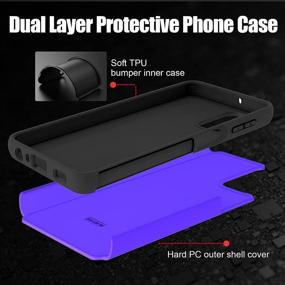 img 1 attached to Durable Dark Blue Phone Case for Samsung Galaxy A32 5G with Tempered Glass Screen Protector – Dual Layer Protection and Shockproof Design