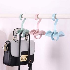 img 3 attached to 👜 Maximize Closet Space with Chris.W Rotating Handbag Hanger Connector for Bag, Belt, Scarves, Men's Ties, and More - Stacking Organizer Rack in 4 Color Options