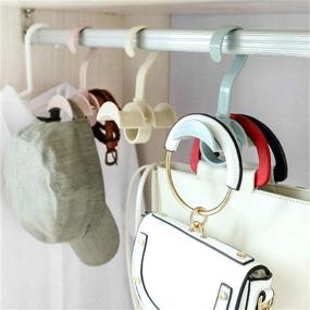 img 2 attached to 👜 Maximize Closet Space with Chris.W Rotating Handbag Hanger Connector for Bag, Belt, Scarves, Men's Ties, and More - Stacking Organizer Rack in 4 Color Options