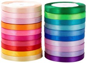 img 2 attached to 500 Yard Silk Satin Ribbon Rolls - 25 Yard / Roll, 20 🎀 Rolls - Perfect for Gift Wrapping, Crafts, Sewing, Wedding Decor - 2/5 Inch Wide