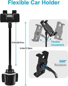 img 1 attached to 🚗 Регулируемый держатель для планшета в автомобиле от woleyi - совместим с iPad Pro 9.7, 11, 12.9 / Air / Mini, Galaxy Tabs, iPhone и другими смартфонами и планшетами от 4 до 13 дюймов - держатель планшета на гусиной шее для автомобиля.