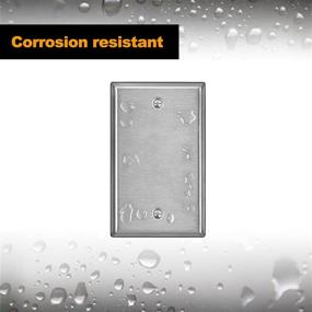 img 1 attached to 🔲 5-Pack BESTTEN 1-Gang Blank Metal Wall Plate with Plastic Film - Durable Anti-Corrosion Stainless Steel Wallplate, Brushed Finish, H4.53” x W2.76”