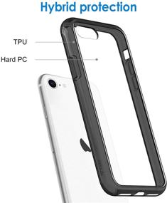 img 2 attached to 📱 JETech iPhone 8 / iPhone 7 / iPhone SE 2020 Case, 4.7-Inch, Dark Grey, Shockproof Bumper, Clear Back, Anti-Scratch Cover