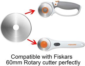 img 2 attached to 🔪 SOMOLUX 60мм ротационные лезвия для роторного ножа Fiskars 60мм - идеально подходят для шитья, искусства и ремесел - острые, долговечные 5 штук (круглое отверстие 10мм)