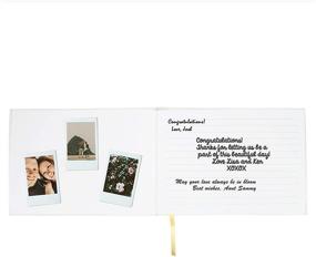 img 3 attached to 📸 J&A Homes Wedding Guest Book - Polaroid Album Photo Guestbook Registry with Gold Foil & Gilded Edges - White Hardbound Book with Bookmark - 9" x 6" Small Gold