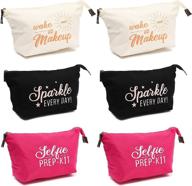 🧳 cotton canvas cosmetic bag with zipper closure for travel logo