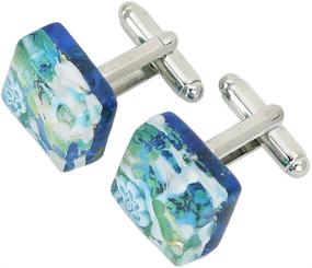 img 3 attached to GlassOfVenice Murano Venetian Classic Cufflinks Men's Accessories for Cuff Links, Shirt Studs & Tie Clips