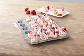 img 2 attached to 👩 Professional Quality: Chicago Metallic Commercial II Non-Stick 24 Cup Mini Muffin Pan - Perfect for Baking Mini Delights!