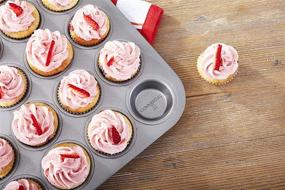 img 3 attached to 👩 Professional Quality: Chicago Metallic Commercial II Non-Stick 24 Cup Mini Muffin Pan - Perfect for Baking Mini Delights!