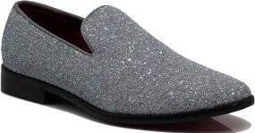 img 4 attached to 🌟 Sparkle in Style: Vintage Glitter Loafers for the Classic Tuxedo Look