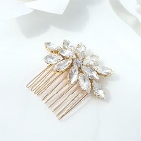 img 1 attached to 👑 Unicra Gold Wedding Hair Combs with Comb and Rhinestones - Bridal Headpiece for Bridesmaids" - Updated: "Gold Wedding Hair Combs with Comb and Rhinestones by Unicra - Perfect Bridal Headpiece for Bridesmaids