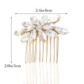 img 2 attached to 👑 Unicra Gold Wedding Hair Combs with Comb and Rhinestones - Bridal Headpiece for Bridesmaids" - Updated: "Gold Wedding Hair Combs with Comb and Rhinestones by Unicra - Perfect Bridal Headpiece for Bridesmaids