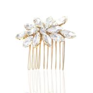 👑 unicra gold wedding hair combs with comb and rhinestones - bridal headpiece for bridesmaids" - updated: "gold wedding hair combs with comb and rhinestones by unicra - perfect bridal headpiece for bridesmaids logo