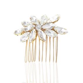 img 4 attached to 👑 Unicra Gold Wedding Hair Combs with Comb and Rhinestones - Bridal Headpiece for Bridesmaids" - Updated: "Gold Wedding Hair Combs with Comb and Rhinestones by Unicra - Perfect Bridal Headpiece for Bridesmaids