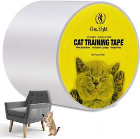 img 4 attached to 🐱 One Sight Cat Scratch Training Deterrent Tape - 4 Inches x 30 Yards - Cat Furniture Protector - Clear Double Sided - Cat Couch Protector - Sticky Paws Tape for Furniture - Cat Anti-Scratch Pad