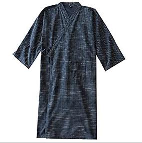 img 1 attached to Kimono Sleepwear Bathrobe Nightgown Blue Stripe