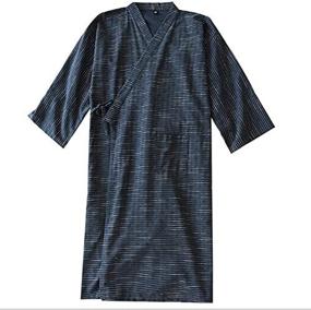 img 4 attached to Kimono Sleepwear Bathrobe Nightgown Blue Stripe