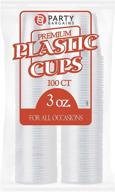 🥤 party bargains clear plastic cups: premium quality & heavy-duty party glasses, bpa free disposable tumbler (100 pk) logo