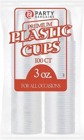 img 4 attached to 🥤 Party Bargains Clear Plastic Cups: Premium Quality & Heavy-duty Party Glasses, BPA Free Disposable Tumbler (100 Pk)