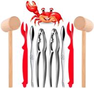 🦀 complete set of crab crackers and tools - including 2 lobster and crab crackers, 2 lobster shell forks, 2 seafood forks, and 2 lobster crab mallets logo