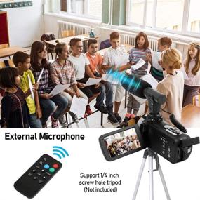 img 1 attached to 📹 Ultra HD 30MP 4K Video Camera Camcorder with Microphone for YouTube Vlogging, 3.0 Inch Touch Screen, 16X Digital Zoom, Handheld Stabilizer, Remote Control - Perfect for Recording and Streaming