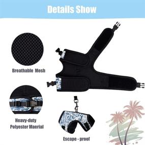 img 1 attached to 🐱 Adjustable Escape Proof Cat Harness and Leash Set - Soft Breathable Mesh Vest for Outdoor Walking, Featuring Summer Coconut Tree Pattern