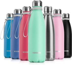 img 4 attached to 🏞 Koodee 17oz Stainless Steel Double Wall Vacuum Insulated Water Bottle for Sports, BPA Free