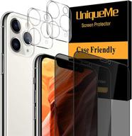 🔒 уникальный набор uniqueme [4 шт.] для защиты экрана и объектива камеры iphone 11 pro max 6,5 дюйма - приватность, защита от шпионов, нет пузырей, совместим с чехлом, точные вырезы. логотип