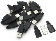 🔌 20шт usb 2.0 мужской разъем type a usb 4 контакта с черной пластиковой защитной крышкой - высококачественные и прочные разъемы логотип