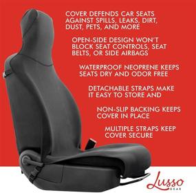 img 2 attached to 💦 Waterproof Car Seat Cover by Lusso Gear - Repels Sweat & Liquids, Odor-Resistant, Seat Protection for All Cars, Secure Fit, Easy Slip-On/Off, Airbag-Compatible, Machine Washable
