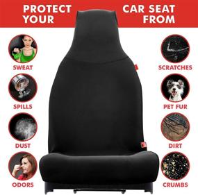 img 3 attached to 💦 Waterproof Car Seat Cover by Lusso Gear - Repels Sweat & Liquids, Odor-Resistant, Seat Protection for All Cars, Secure Fit, Easy Slip-On/Off, Airbag-Compatible, Machine Washable