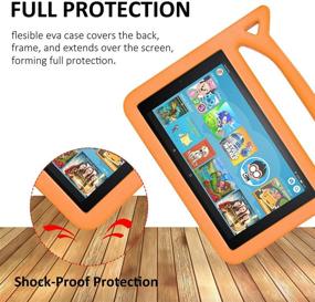 img 2 attached to 🧒 SHREBORN Lightweight Shock Proof Kids Tablet Case with Stand Handle for All-New 7 Tablet(2019 & 2017 & 2015) Release-Orange