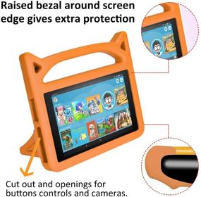 img 1 attached to 🧒 SHREBORN Lightweight Shock Proof Kids Tablet Case with Stand Handle for All-New 7 Tablet(2019 & 2017 & 2015) Release-Orange