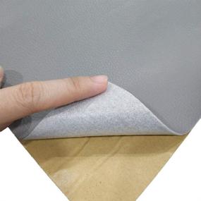 img 2 attached to 🔖 Premium Adhesive-backed Leather Repair Patch for Upholstery, Couch, Car Seat, Jackets, Handbags - 12x24 Inches (Pack of 2, Gray)