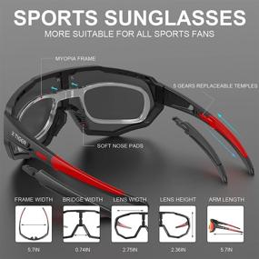 img 2 attached to 🕶️ X-TIGER Polarized Sports Sunglasses: 3 or 5 Interchangeable Lenses for Men and Women - Ideal for Cycling, Running, Fishing, Golfing, and Driving