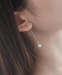 img 3 attached to Новые серьги-нити "NewAmaz Sterling Droplet Earrings Threader