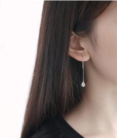 img 1 attached to Новые серьги-нити "NewAmaz Sterling Droplet Earrings Threader