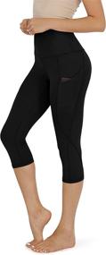 img 4 attached to 🩳 ODODOS Women's High Waisted Yoga Capris: Non See-Through Leggings with Pockets for Tummy Control and Workout Sports