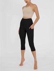 img 1 attached to 🩳 ODODOS Women's High Waisted Yoga Capris: Non See-Through Leggings with Pockets for Tummy Control and Workout Sports