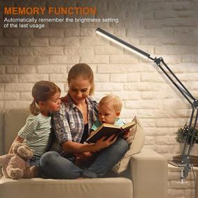 img 2 attached to 💡 Premium LED Swing Arm Desk Lamp: Adjustable, Dimmable & Eye-Caring | 3 Color Modes, 10-Level Brightness | Memory Function | Perfect for Home Office