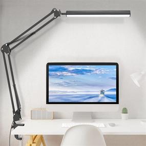 img 4 attached to 💡 Premium LED Swing Arm Desk Lamp: Adjustable, Dimmable & Eye-Caring | 3 Color Modes, 10-Level Brightness | Memory Function | Perfect for Home Office