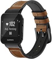 c2d joy leather & silicone mixed strap: the perfect replacement band for garmin forerunner 35/30 and approach s10 logo