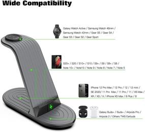 img 2 attached to 🔌 Versatile 4 in 1 Wireless Charging Station - Upgrade Your Charging Experience with 20W Fast Qi-Certified Charging for Samsung Devices, Apple iPhone, Watch, and Earbuds (Includes QC 3.0 Adapter)