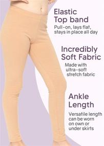 img 1 attached to Cotton Footless Leggings for Girls, Stretchy, Sizes 2-14, Made in USA - Enhanced SEO