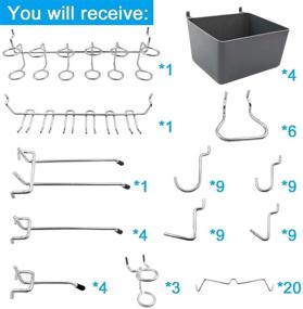 img 3 attached to 🔀 Versatile Pegboard Hooks Assortment for Efficient Organization