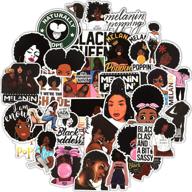 100-piece melanin poppin stickers - black girl pop singer design, laptop decals for teens, waterproof vinyl stickers for water bottles, skateboards, and more (stylish & durable) logo